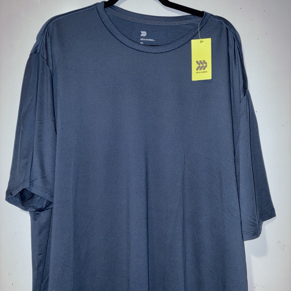 All In Motion Shirt Mens XXL Blue Performance Tee Moisture Wicking Gym Running